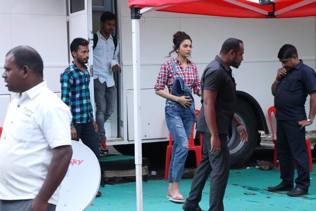 Rakul Preet at an ad shoot in Goregaon. (Viral Bhayani)