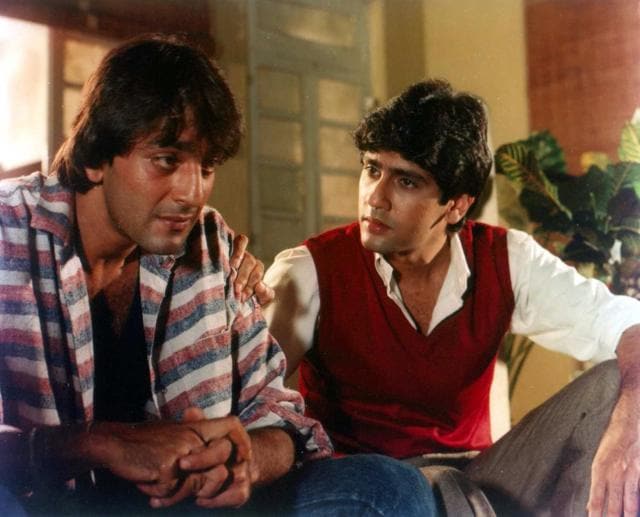 Sajnay Dutt and Kumar Gaurav in a still from his film, Naam. Sajnay Dutt and Kumar Gaurav in a still from his film, Naam.