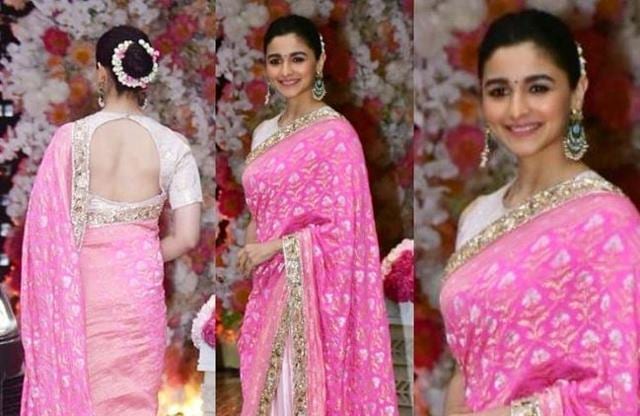 Alia Bhatt at the Akash Ambani-Shloka Mehta pre-wedding bash.