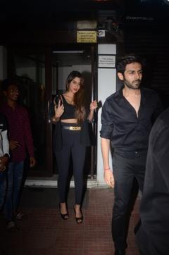 Kartik Aaryan spotted with his rumoured girlfriend. Kartik Aaryan spotted with his rumoured girlfriend.
