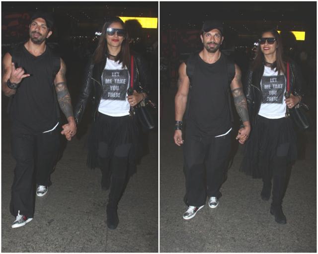 Husband-wife duo, Karan Singh Grover and Bipasha Basu, were seen at the airport. Husband-wife duo, Karan Singh Grover and Bipasha Basu, were seen at the airport.