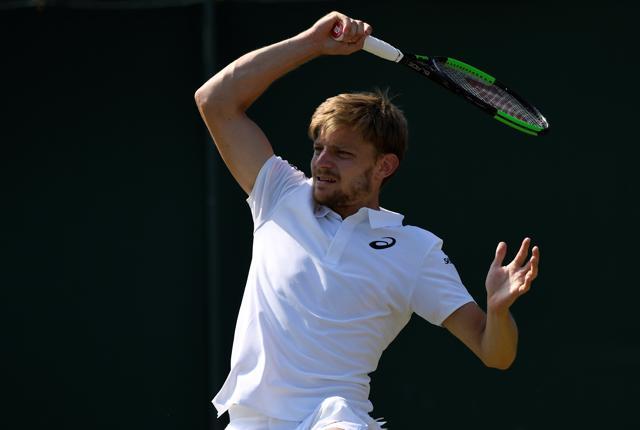 Belgium's David Goffin in action during the first round match against Australia's Matthew Ebden. (REUTERS) Belgium's David Goffin in action during the first round match against Australia's Matthew Ebden. (REUTERS)