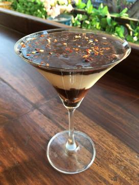 Chocolate and chilli kheer. Chocolate and chilli kheer.
