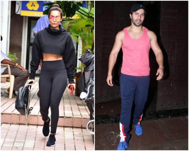 Malaika Arora and Varun Dhawan after their gym routine. Malaika Arora and Varun Dhawan after their gym routine.