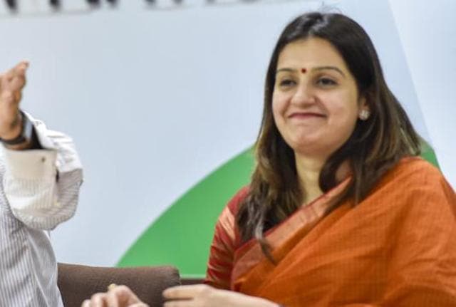 Congress spokesperson Priyanka Chaturvedi at a press conference in New Delhi. (PTI) Congress spokesperson Priyanka Chaturvedi at a press conference in New Delhi. (PTI)