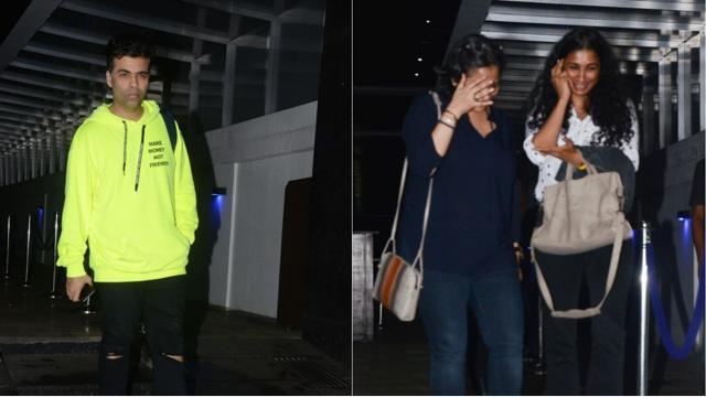 Karan Johar and his friends spotted in Bandra. (Viral Bhayani) Karan Johar and his friends spotted in Bandra. (Viral Bhayani)