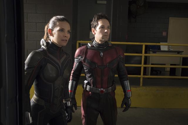 This image released by Marvel Studios shows Evangeline Lilly, left, and Paul Rudd in a scene from Ant-Man and the Wasp. (AP) This image released by Marvel Studios shows Evangeline Lilly, left, and Paul Rudd in a scene from Ant-Man and the Wasp. (AP)