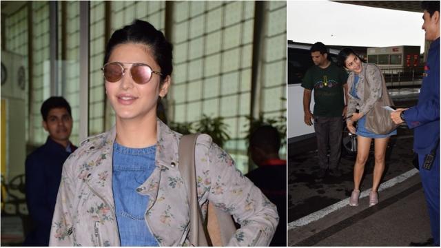 Shruti Haasan at the airport. (Manav Manglani) Shruti Haasan at the airport. (Manav Manglani)