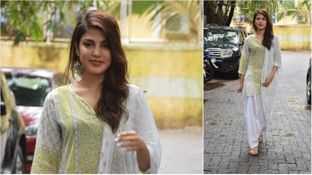 Rhea Chakraborthy in Juhu. (Manav Manglani) Rhea Chakraborthy in Juhu. (Manav Manglani)