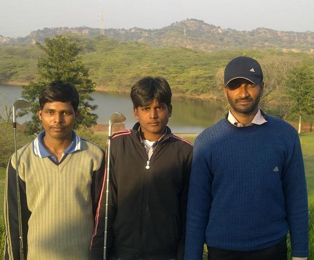 (From left) Chanderjeet Yadav, Om Prakash and Pargat Singh after chasing killer dogs. (Vikram Jit Singh ) (From left) Chanderjeet Yadav, Om Prakash and Pargat Singh after chasing killer dogs. (Vikram Jit Singh )