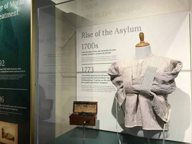 An early straitjacket is displayed at the National Museum of Psychology in Akron, Ohio. (AP) An early straitjacket is displayed at the National Museum of Psychology in Akron, Ohio. (AP)