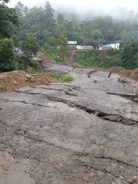Incessant rains in the last few days sank a stretch of around 100 metre of the busy Kohima-Dimapur sector of NH 29 near Nagaland’s state capital sank in the intervening night of July 7 and July 8, 2018. (HT Photo ) Incessant rains in the last few days sank a stretch of around 100 metre of the busy Kohima-Dimapur sector of NH 29 near Nagaland’s state capital sank in the intervening night of July 7 and July 8, 2018. (HT Photo )
