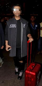 Filmmaker Karan Johar pouts for the camera at the airport. (Photo: Yogen Shah) Filmmaker Karan Johar pouts for the camera at the airport. (Photo: Yogen Shah)