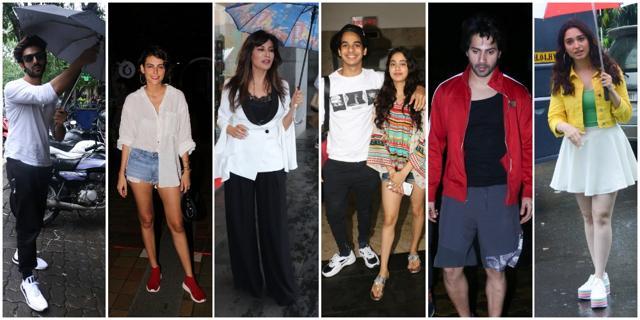 Even the younger lot like Kartik Aaryan, Mandana Karimi and Janhvi Kapoor and Ishan Khatter were up and out on Tuesday.