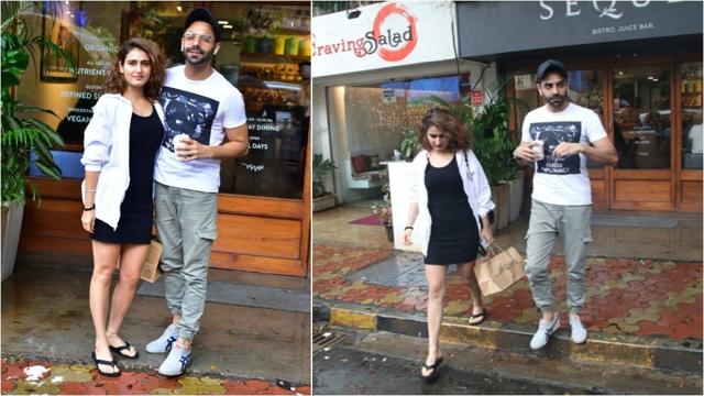 Fatima Sana Sheikh and Aparshakti Khurana at a restaurant in Mumbai. (Viral Bhayani) Fatima Sana Sheikh and Aparshakti Khurana at a restaurant in Mumbai. (Viral Bhayani)