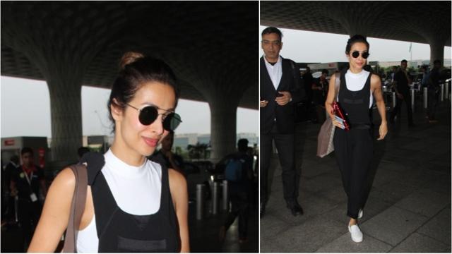 Malaika Arora at the Mumbai airport. (Viral Bhayani) Malaika Arora at the Mumbai airport. (Viral Bhayani)