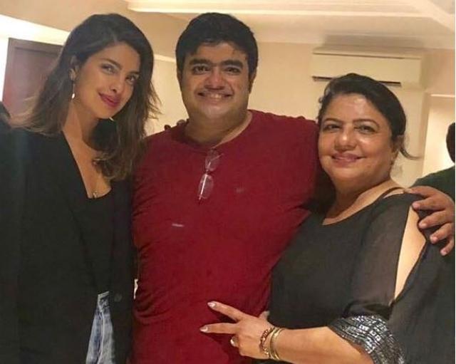 Priyanka Chopra with brother Siddharth and mother Madhu.
