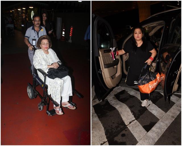 Bharti Singh and Krishna Raj Kapoor at the airport. Bharti Singh and Krishna Raj Kapoor at the airport.