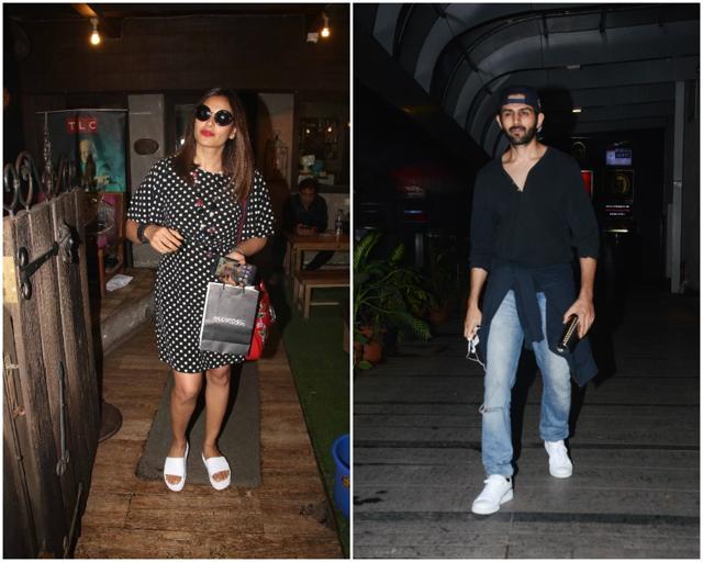 Bipasha Basu and Kartik Aaryan in Bandra. Bipasha Basu and Kartik Aaryan in Bandra.
