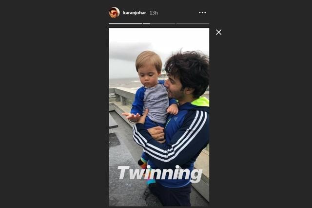 So sweet: Yash Johar with Varun ‘uncle’. So sweet: Yash Johar with Varun ‘uncle’.