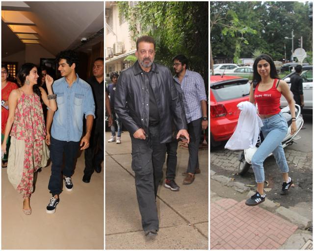 Janhvi Kapoor with Ishan Khatter, Sanjay Dutt at Sahib Biwi Aur Ganster 3 sets and Khushi Kapoor. Janhvi Kapoor with Ishan Khatter, Sanjay Dutt at Sahib Biwi Aur Ganster 3 sets and Khushi Kapoor.
