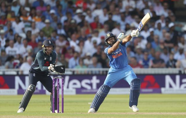 India's Rohit Sharma in action against England in Nottingham on Thursday. (AP) India's Rohit Sharma in action against England in Nottingham on Thursday. (AP)