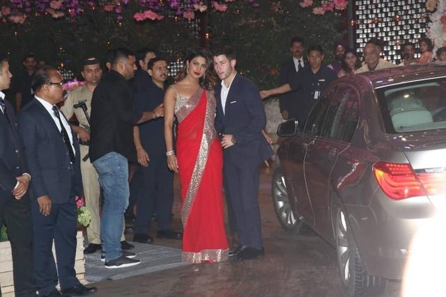 Priyanka Chopra with American singer-songwriter Nick Jonas during pre-engagement party of Akash Ambani and Shloka Mehta at Antilia in Mumbai. (IANS) Priyanka Chopra with American singer-songwriter Nick Jonas during pre-engagement party of Akash Ambani and Shloka Mehta at Antilia in Mumbai. (IANS)