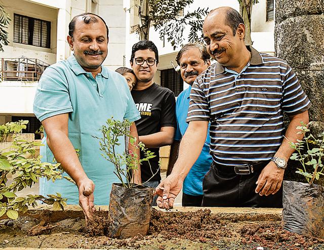 The event witnessed saplings of indigenous species being planted in and around the Rohan Garima society in Model Colony on Saturday. (SANKET WANKHADE/HT PHOTO) The event witnessed saplings of indigenous species being planted in and around the Rohan Garima society in Model Colony on Saturday. (SANKET WANKHADE/HT PHOTO)
