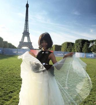 Aaradhya Bachchan swishes her skirts as the majestic Eiffel Tower make for the perfect backdrop.