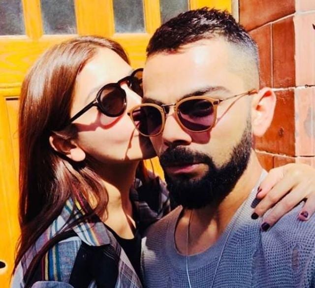 Virat Kohli had shared a photo where wife Anushka Sharma was seen kissing him. (Instagram)
