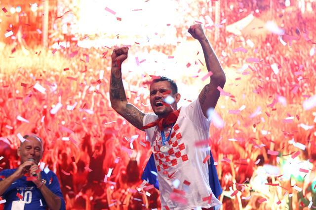 Croatia's Dejan Lovren during celebrations in Zagreb. (REUTERS) Croatia's Dejan Lovren during celebrations in Zagreb. (REUTERS)