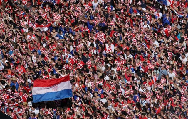 Croatia fans await the arrival of the team at the main square in Zagreb. (Reuters) Croatia fans await the arrival of the team at the main square in Zagreb. (Reuters)