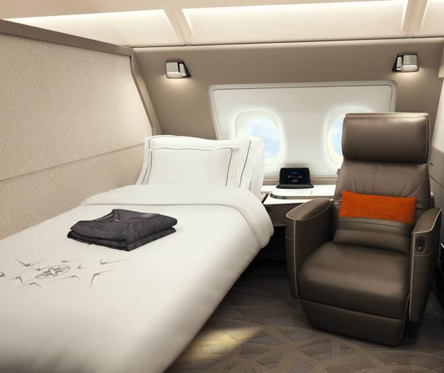Singapore Airlines’ A380 first class suites offer more space. (Facebook )