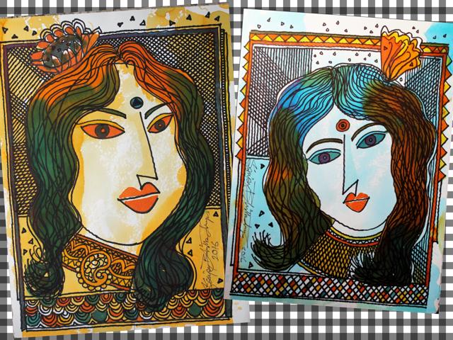 Artworks by Sanjay Bhattacharyya on display at the show. Artworks by Sanjay Bhattacharyya on display at the show.