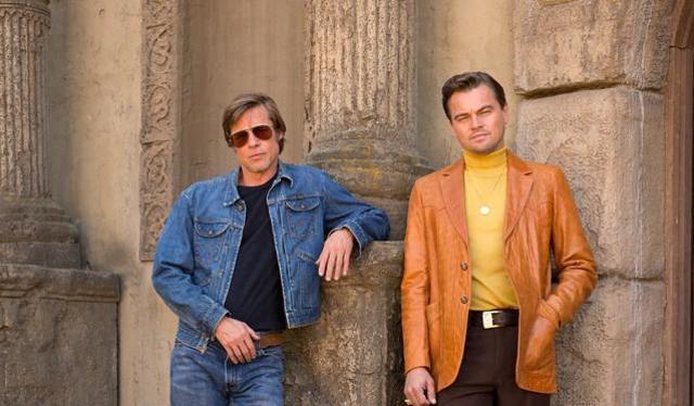 Brad Pitt and Leonardo DiCaprio in Once Upon A Time In Hollywood. Brad Pitt and Leonardo DiCaprio in Once Upon A Time In Hollywood.