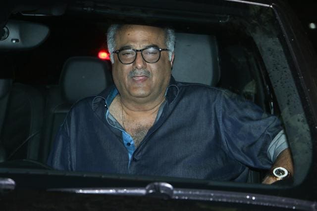 Janhvi’s dad, producer Boney Kapoor, arrives for the screening. (Viral Bhayani) Janhvi’s dad, producer Boney Kapoor, arrives for the screening. (Viral Bhayani)