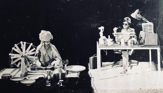 The photo that Dabral posted of himself and filmmaker Pan Nalin in theatrical gear on stage from their NID days. The photo that Dabral posted of himself and filmmaker Pan Nalin in theatrical gear on stage from their NID days.