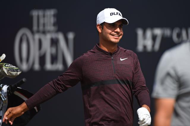 India's Shubhankar Sharma leaves the 1st tee during his first round on day one of The 147th Open golf Championship at Carnoustie. (AFP) India's Shubhankar Sharma leaves the 1st tee during his first round on day one of The 147th Open golf Championship at Carnoustie. (AFP)