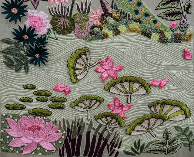 His signature embroidery