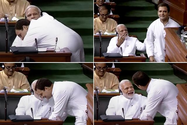 It was a made for media moment. And perhaps the first such orchestrated by Gandhi. (PTI) It was a made for media moment. And perhaps the first such orchestrated by Gandhi. (PTI)
