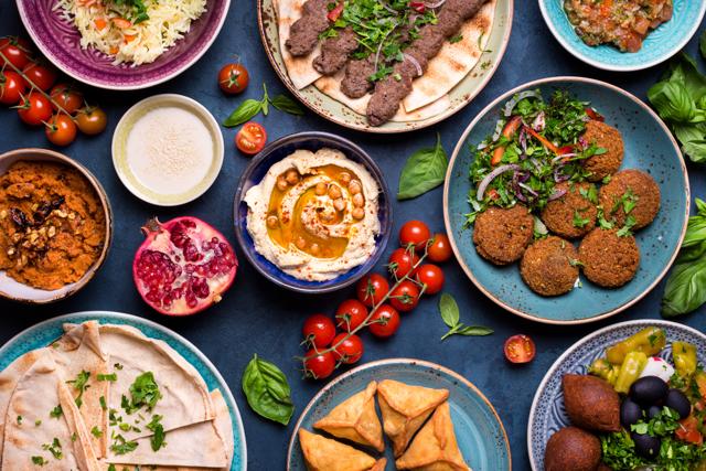 An assortment of middle eastern dishes such as babaganoush, hummus, falafel, etc. (Shutterstock) An assortment of middle eastern dishes such as babaganoush, hummus, falafel, etc. (Shutterstock)