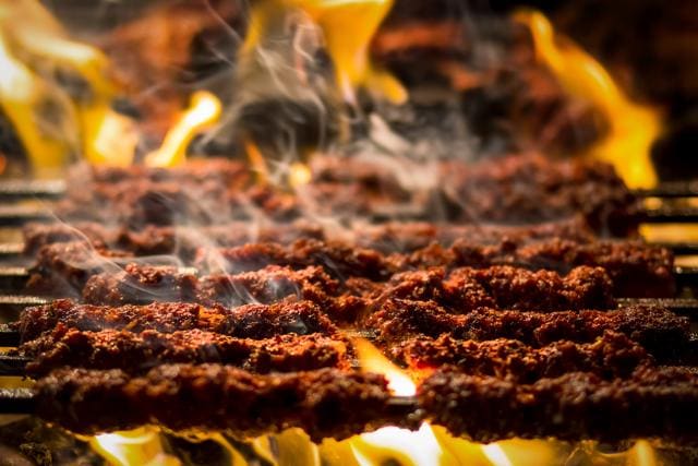Kababs over fire. (Shutterstock) Kababs over fire. (Shutterstock)
