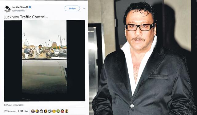 Jackie Shroff posted a video of him directing traffic in Lucknow. Jackie Shroff posted a video of him directing traffic in Lucknow.