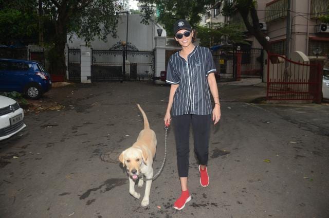 Mandana Karimi with her pet dog.