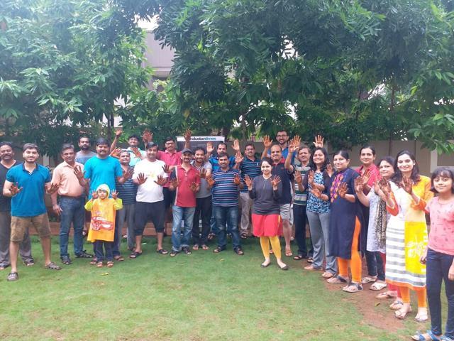 More than 50 people participated in the tree plantation drive at Miami society, Sinhagad road. (ht photo ) More than 50 people participated in the tree plantation drive at Miami society, Sinhagad road. (ht photo )