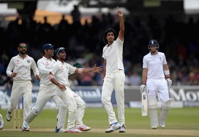 Ishant Sharma of India celebrates dismissing Ben Stokes of England during day five of 2nd Test match between England and India at Lord's Cricket Ground on July 21, 2014 in London, United Kingdom. (Getty Images) Ishant Sharma of India celebrates dismissing Ben Stokes of England during day five of 2nd Test match between England and India at Lord's Cricket Ground on July 21, 2014 in London, United Kingdom. (Getty Images)