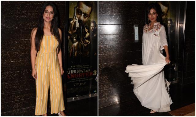 Mahi Gill and Chitrangada Singh at the Saheb Biwi Gangster 3 screening. Mahi Gill and Chitrangada Singh at the Saheb Biwi Gangster 3 screening.