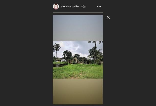 Somewhere in Karnataka -- Richa Chadha shared his picture as her Insta story. Somewhere in Karnataka -- Richa Chadha shared his picture as her Insta story.