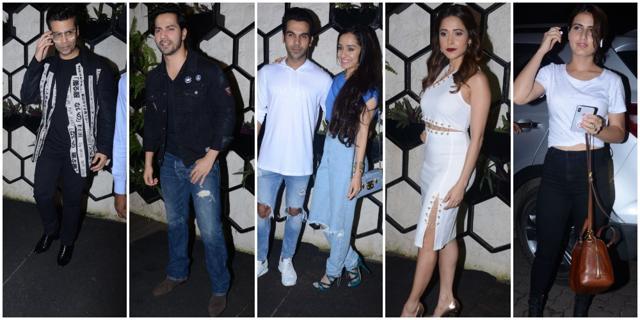Karan Johar, Varun Dhawan, Rajkummar Rao,Shraddha Kapoor, Nushrat Bharucha and Fatima Sana Shaikh were also present at the Dinesh Vijan do. Karan Johar, Varun Dhawan, Rajkummar Rao,Shraddha Kapoor, Nushrat Bharucha and Fatima Sana Shaikh were also present at the Dinesh Vijan do.