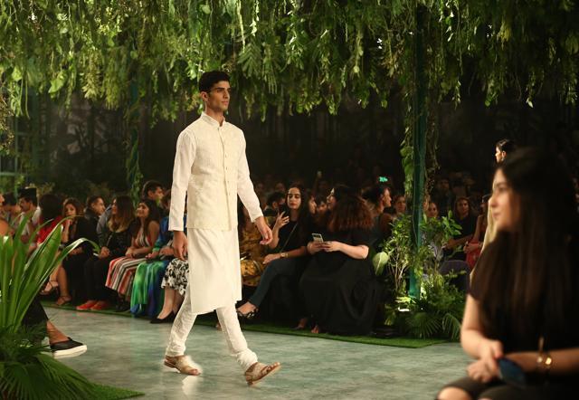 For the first time, Mishra also presented menswear with vivid embroideries. (Jasjeet Plaha/HT Photos) For the first time, Mishra also presented menswear with vivid embroideries. (Jasjeet Plaha/HT Photos)